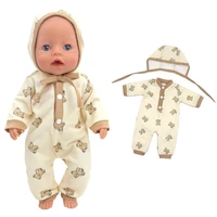 43cm Doll Outfits for 17-18inch Baby New Born Suit 18 Inch Girl Doll Bear Jumpsuit with Hat Clothes Set Accessories Holiday Gift 1
