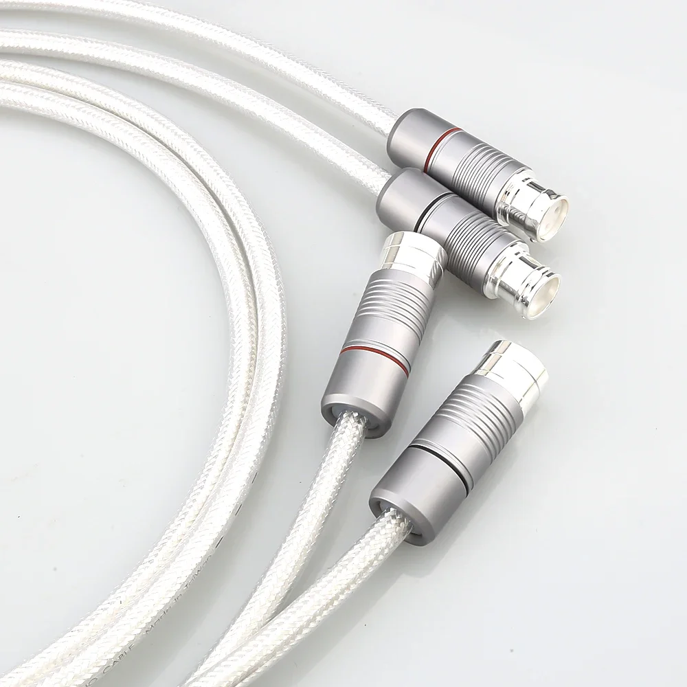 Pair Audiocrast IC102ag 99.998% Pure Silver XLR Balanced Cable HiFi Audio Interconnect Jack For DVD Player Amplifier Speaker