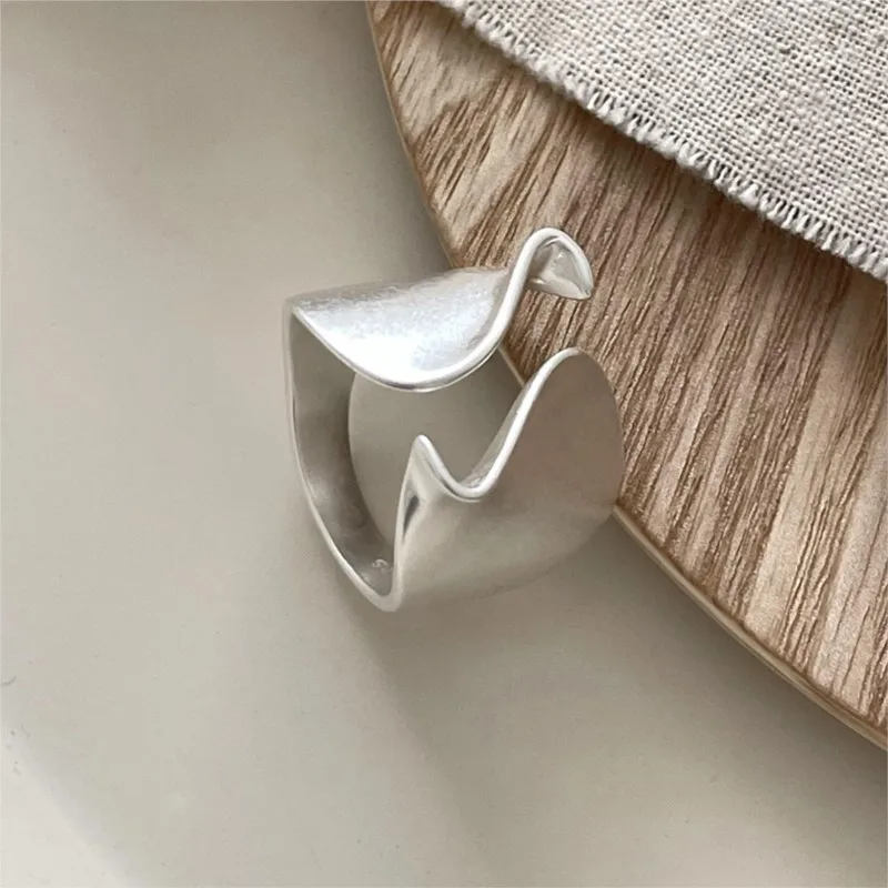 Silver Color Exaggerated Irregular Ring for Women Men Simple Fashion Adjustable Rings Party Jewelry