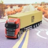 1:50 SCANIA Diecast Metal Model Toy Container truck Pull Back With Sound & Light Trailer Car Toys Xmas Gifts 6