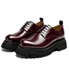 British High-end Business Leather Dress Shoes for Men's Thick Soled Height Increasing Shoes Genuine Leather Casual Derby Shoes