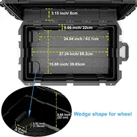 Waterproof Hard Case, 33"x 21"x 14", Equipment Case with Wheels/Customizable Foam,Gear Roller Case for cameras lenses Camcorder, 2