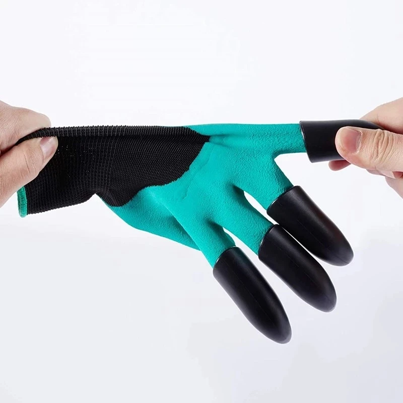 Hand Claw Green Plastic Garden Rubber Gloves Gardening Easy For Digging Planting Waterproof Insulation Household Work Gloves garden work gloves horticultural gloves