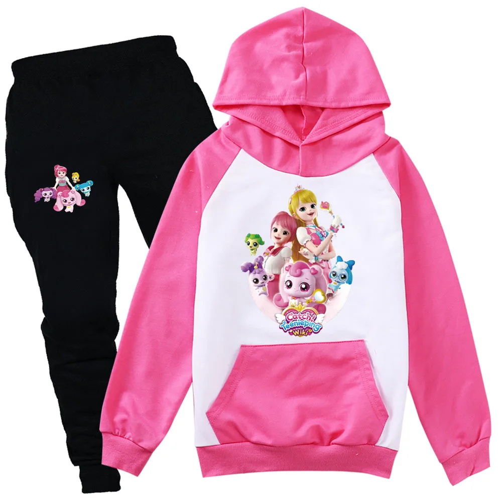 

캐치티니핑 Catch Teenieping Costume Kids Long Sleeve Hoodies Jogging Pants 2pcs Sets Toddler Girls Tini Ping Clothes Boys Sportsuits