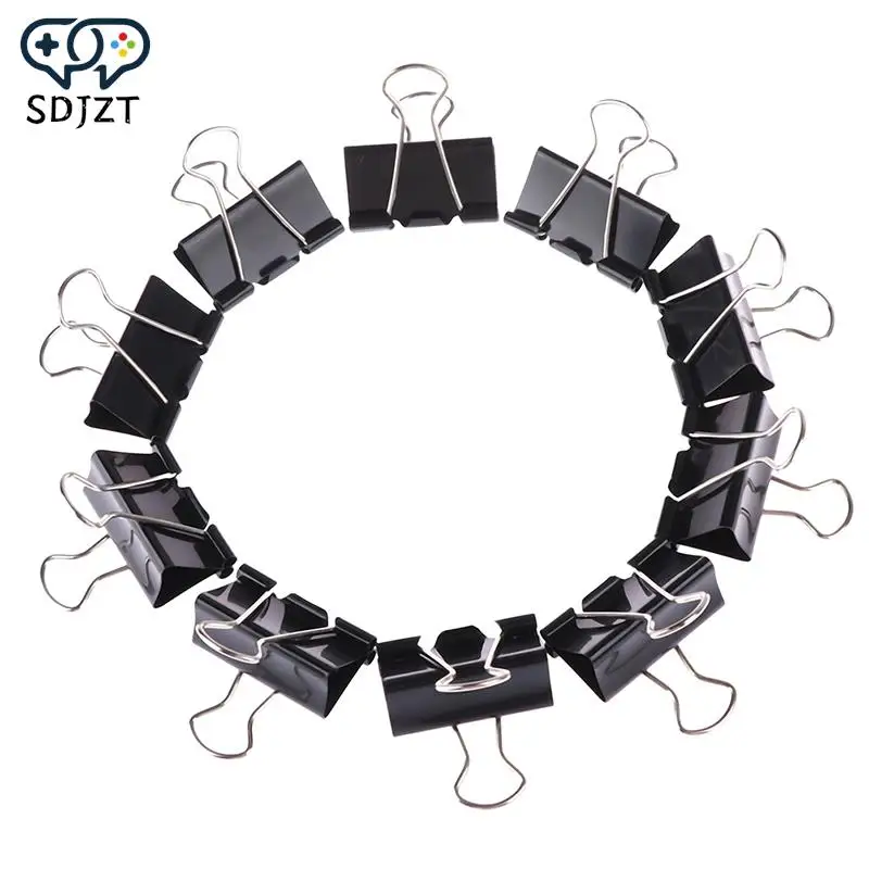 

10Pcs/lot black metal binder clips 19mm/ 25mm/ 32mm notes letter paper clip office supplies binding securing clips