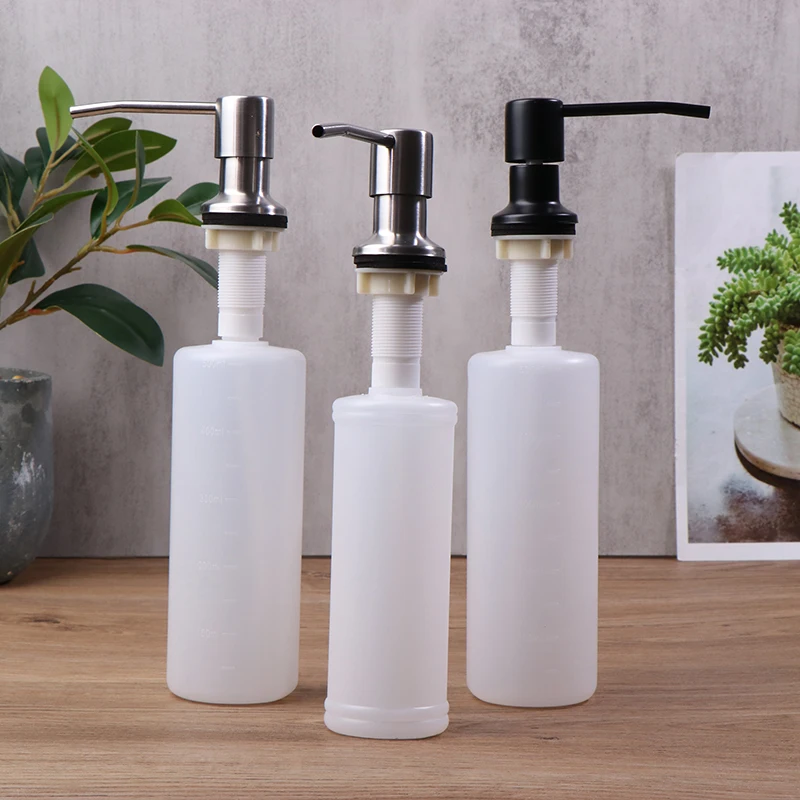 500/350ml Bottle Liquid Soap Dispensers Durable Stainless Steel Pump Useful Kitchen Sink Tool Extension Tube Kitchen Accessories