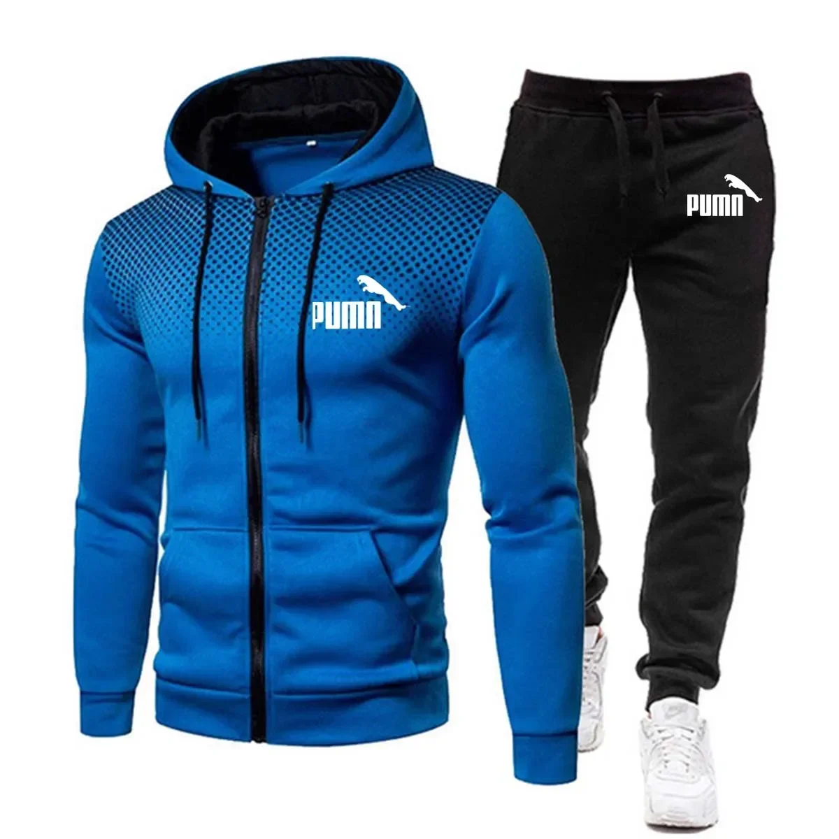 2024 Spring and Autumn men's clothing fashion zipper hoodie + sweatpants jogging two-piece leisure gym sportswear set