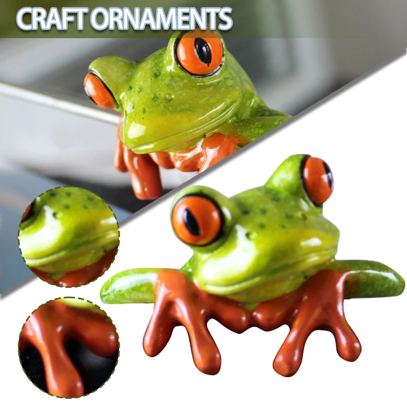

Фигурка лягушки, настольное украшение для офиса, Забавные лягушки, настольное ремесло из смолы для дома, сада, декоративная фигурка, украшение для стола