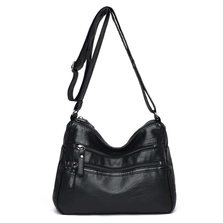 PU Leather Bolsa Luxury Ladies Shoulder Crossbody Bag Female Fold Over Small Bag Female Vintage Multi-Pocket Women Messenger Bag 