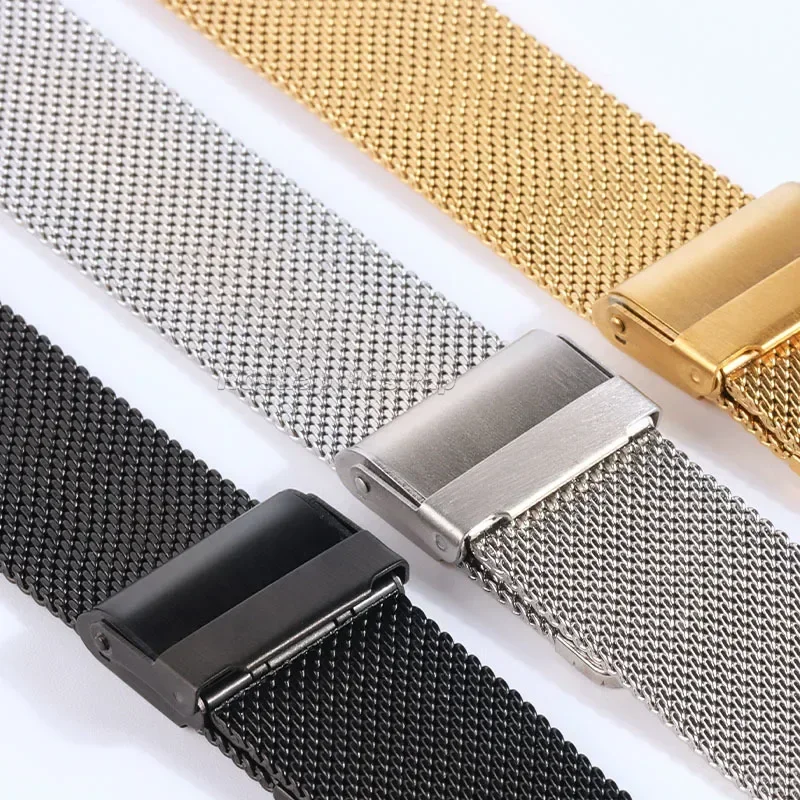 Sleek Mesh Metal Milanese Strap - Solid Stainless Steel Watch Band Replacement