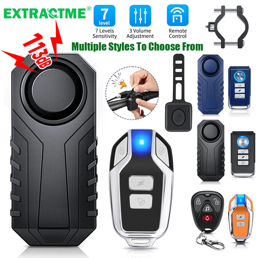 motorcycle alarm Extractme Motorcycle Alarm Wireless Remote Control Waterproof 113dB Bicycle Electric Scooter Moto Anti theft Security
