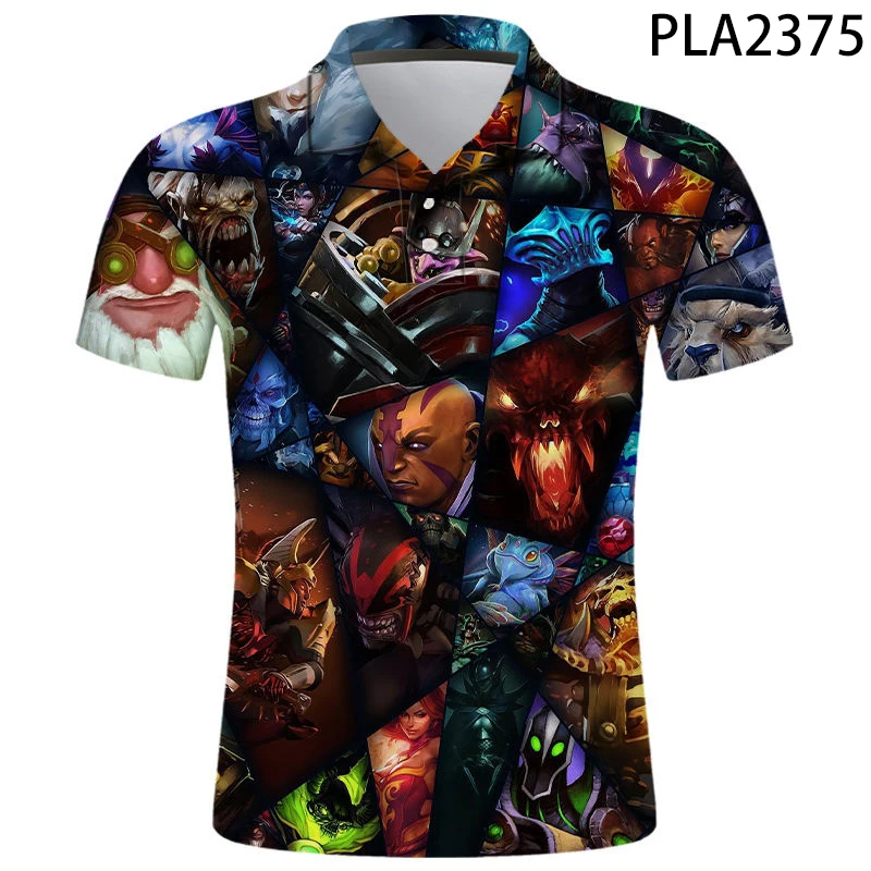 

2020 New Polo Homme Dota 2 Fashion Men Shirts Streetwear Casual Hombre Camisas De Polo Harajuku Cool 3D Printed Short Sleeve