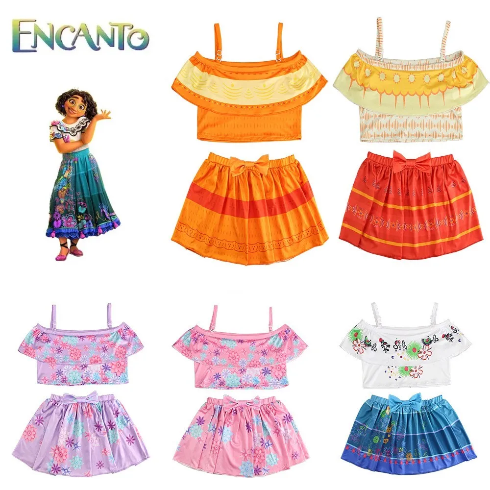 New Girl Costume Da Bagno Per Bambini Encanto Mirabel Isabela Kids New Swimwear Sets Costume Da Bagno Per Bambini Princess Pool Party