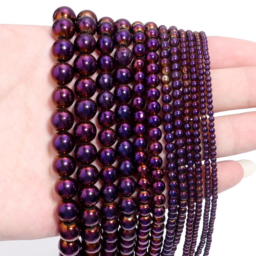 Elegant Silver and Gold Hematite Stone Beads for DIY Jewelry and Accessories - 15'' Strand, 2-10mm