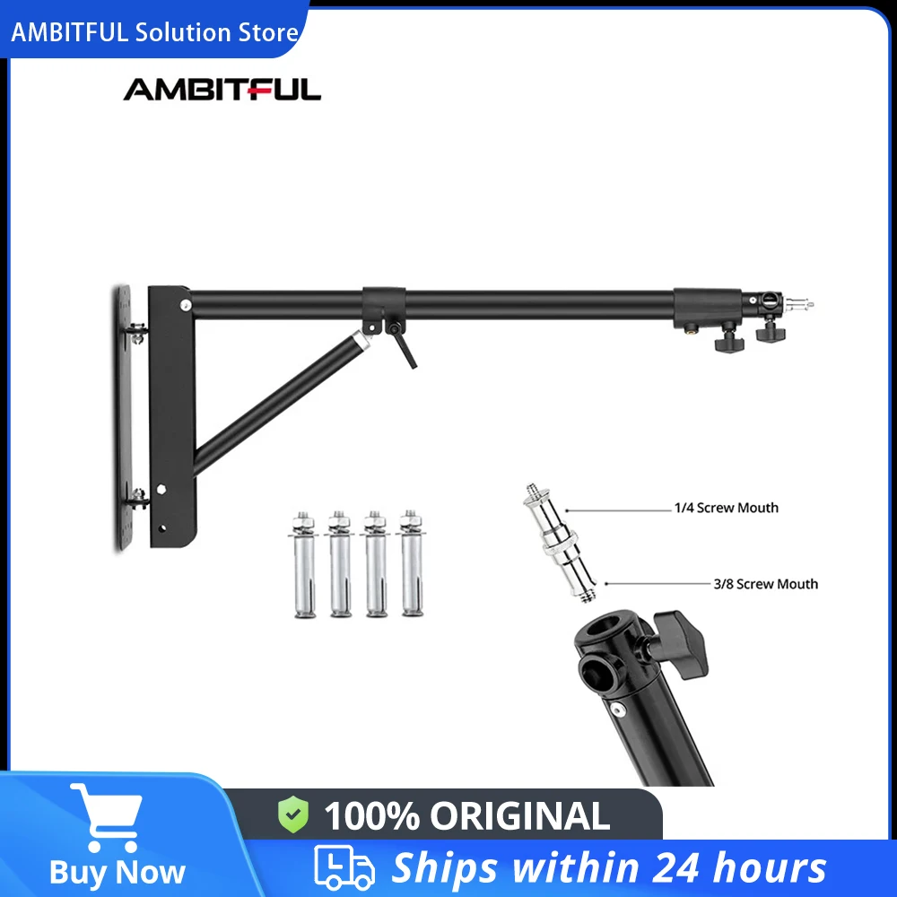 80cm-136cm Triangle Wall Mounting Boom Arm Light Stand Photography Studio Video Strobe Flash Lighting light stand photographic light stand