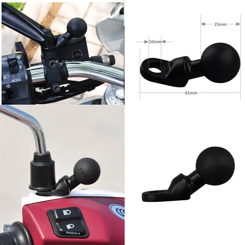 

1pc Motorcycle Angled Base Ball Head Adapter Handlebar Mirror Bracket Work For RAM Mounts For Camera Smartphone GPS