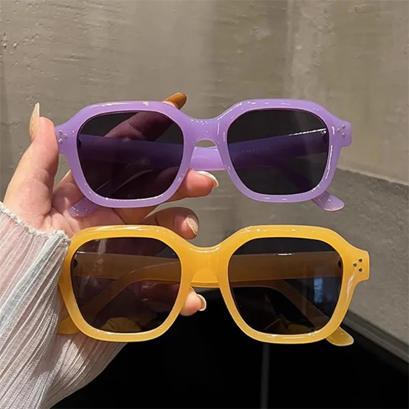 

Fashion Sunglasses Unisex Jelly Color Sun Glasse Anti-UV Spectacles Small Frame Eyeglasses Simplity Ornamental Retro Google
