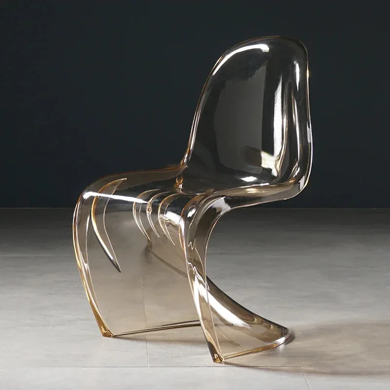

Minimalist designer Plastic Dining Chairs Crystal Transparent Dining room Furniture Creative Living Room Dining chair c