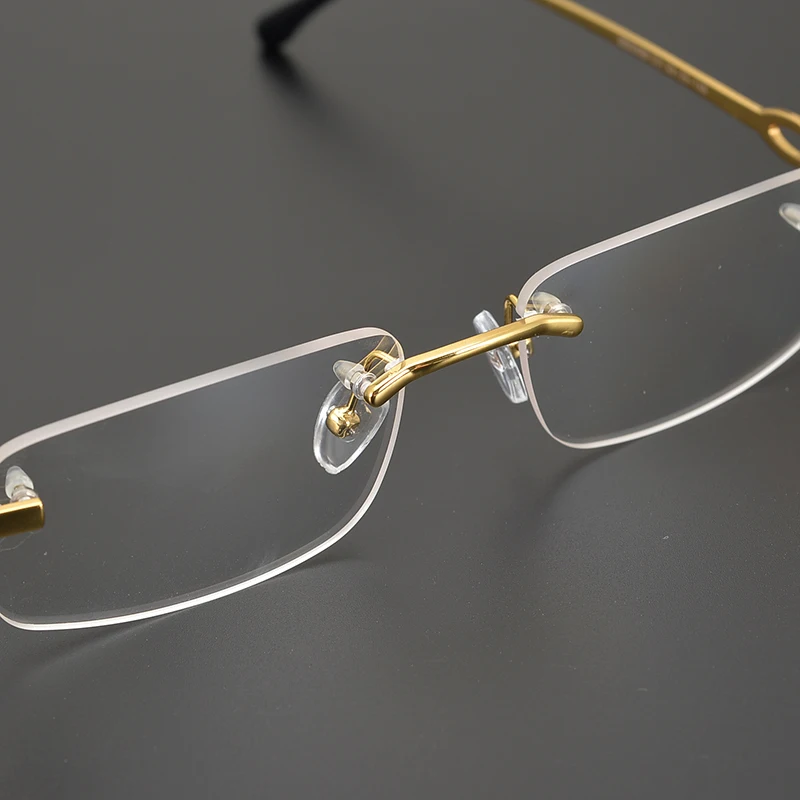 TAG Hezekiah Brillengestelle Herren Rahmenlose Brillen Titan Brillengestell quadratisch Retro Mode Brille Damen Lesen 3603466 – Detail 11