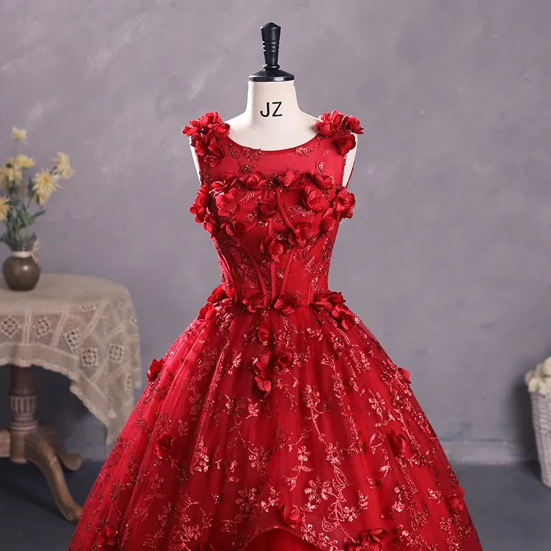 Vestidos De 15 A&ntilde;os Quincea&ntilde;eras Primrose Grass Shinny Quinceanera Dresses Flower Plus Size Ball Gown Prom Dress Mad