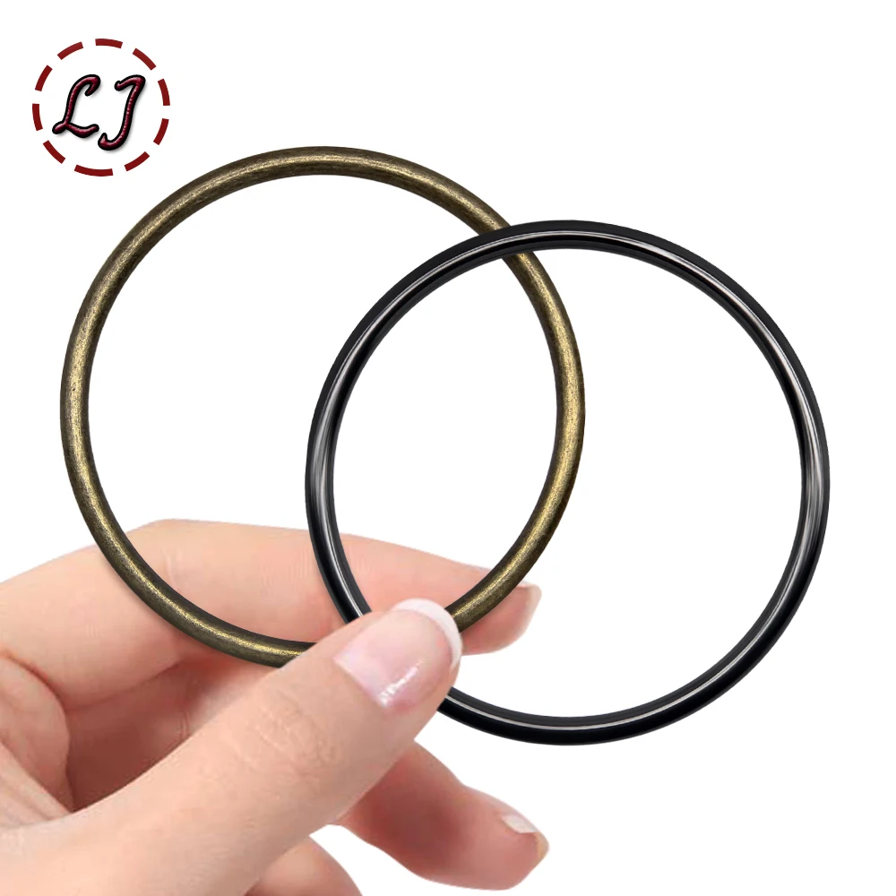 New 10PCS 58mm Bronze Gold Silver Big Circle O Ring Connection Alloy metal For shoes bags Belt Buckles DIY Handmade Accessories