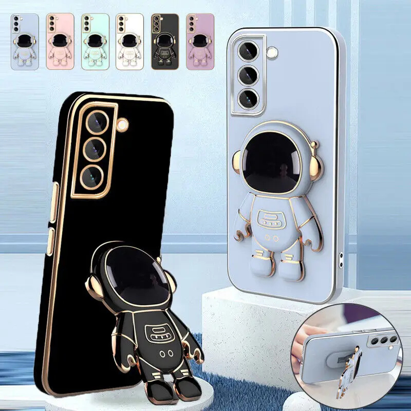 3D padengtas Astronaut sulankstomas stovo dėklas, skirtas Samsung Galaxy S21 S22 S20 S10 Ultra Plus FE A72 A71 A73 A53 A51 A52 A33 A32 A2_voghion.com