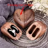 Engraved Walnut Wood Heart-Shaped Double Ring Box for Wedding/Anniversary Gifts Jewelry Organizer 2