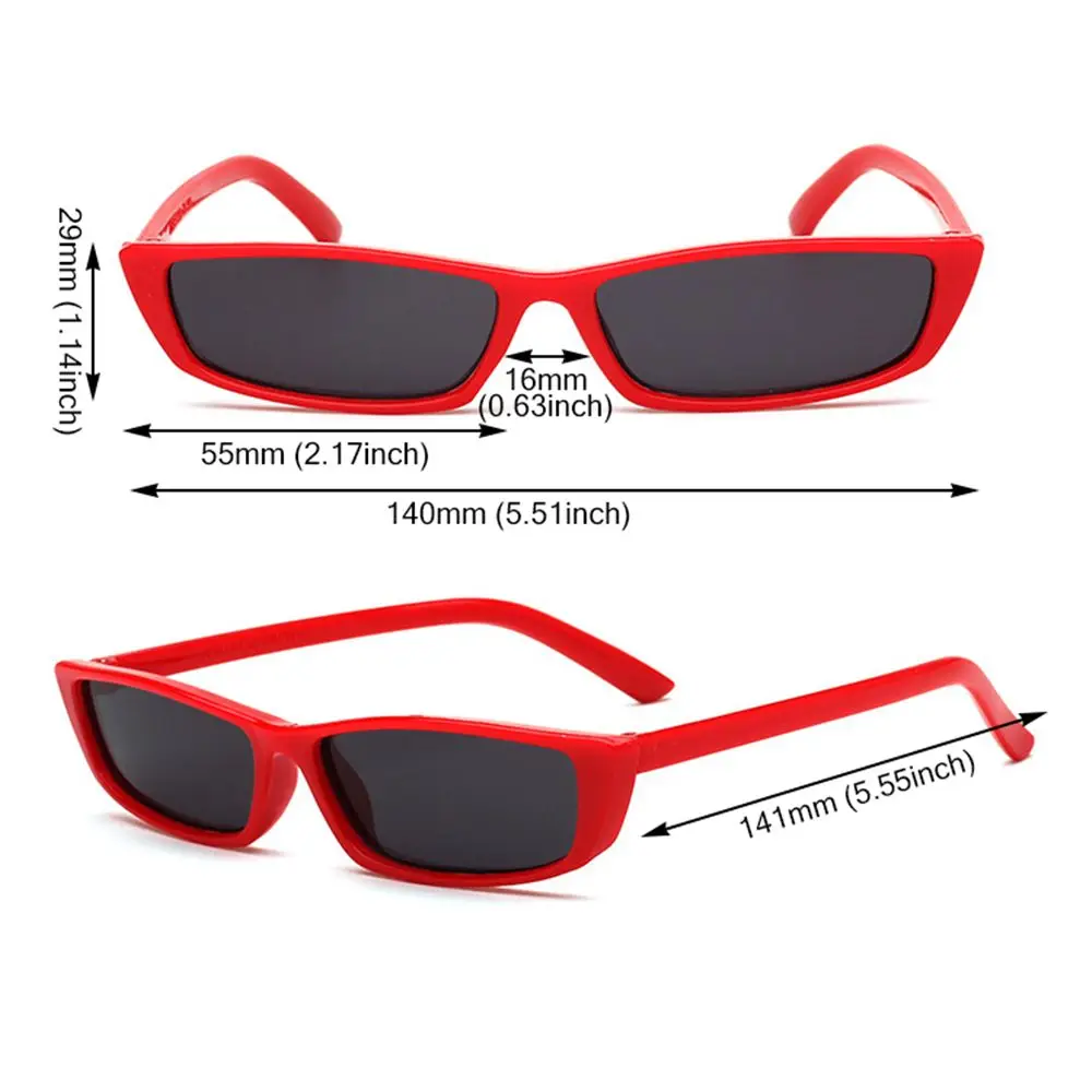 Small Rectangle Sunglasses Women's Fashion Retro Small Frame Sun Glasses Vintage Square Narrow Sunglasses Trending UV400 Eyewear