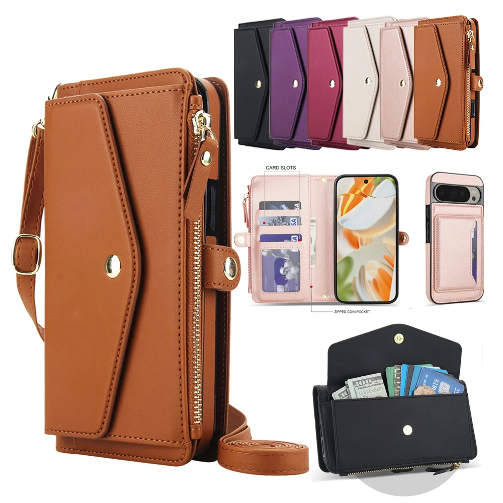 Versatile Crossbody Detachable Wallet Case with Card Slots and Lanyard Purse