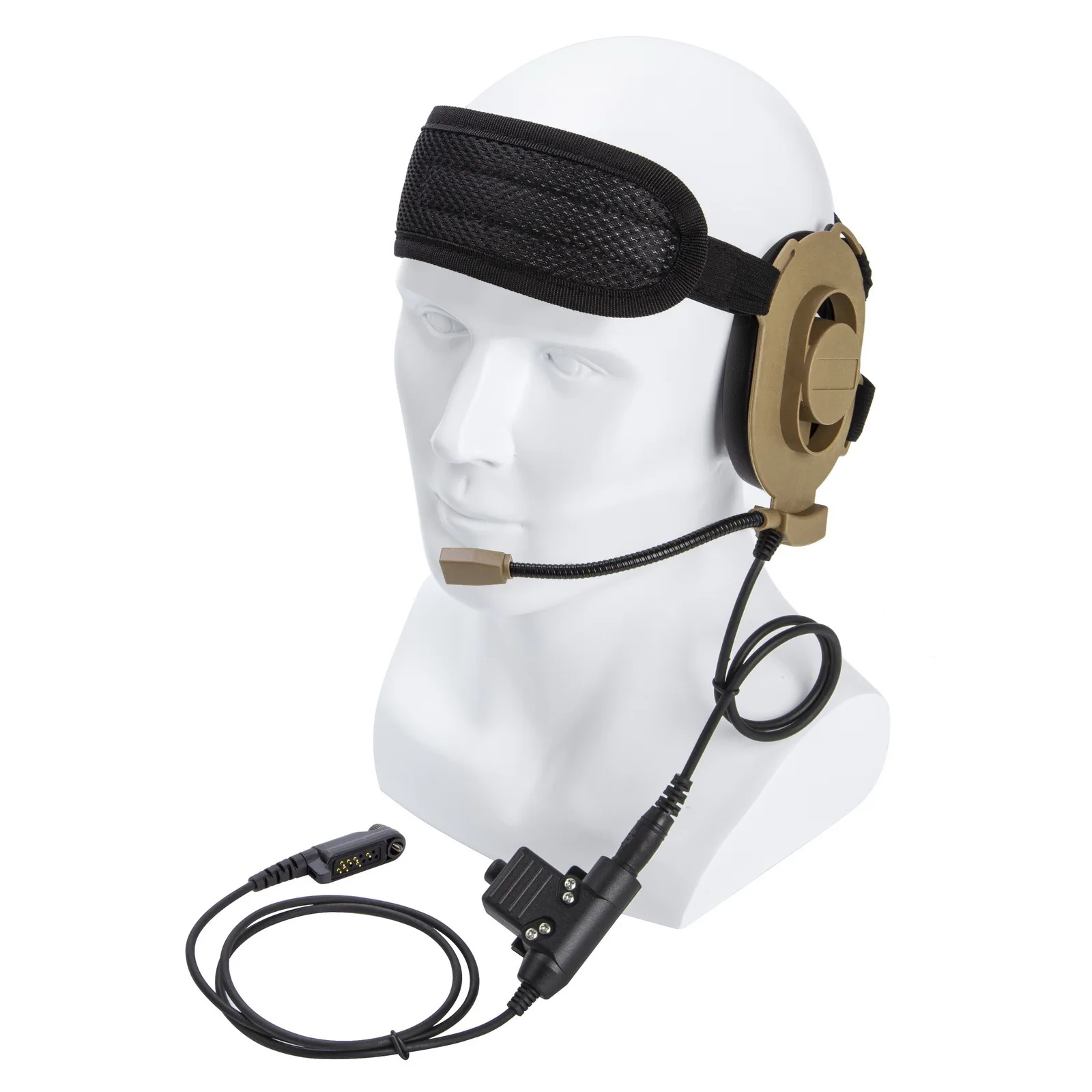 

U94 PTT+7.1mm brown HD01 Tactical Bowman Elite II Radio Headset Earpiece Microphone for HYT Hytera PD680 X1P PD660 PD600 HYTERA