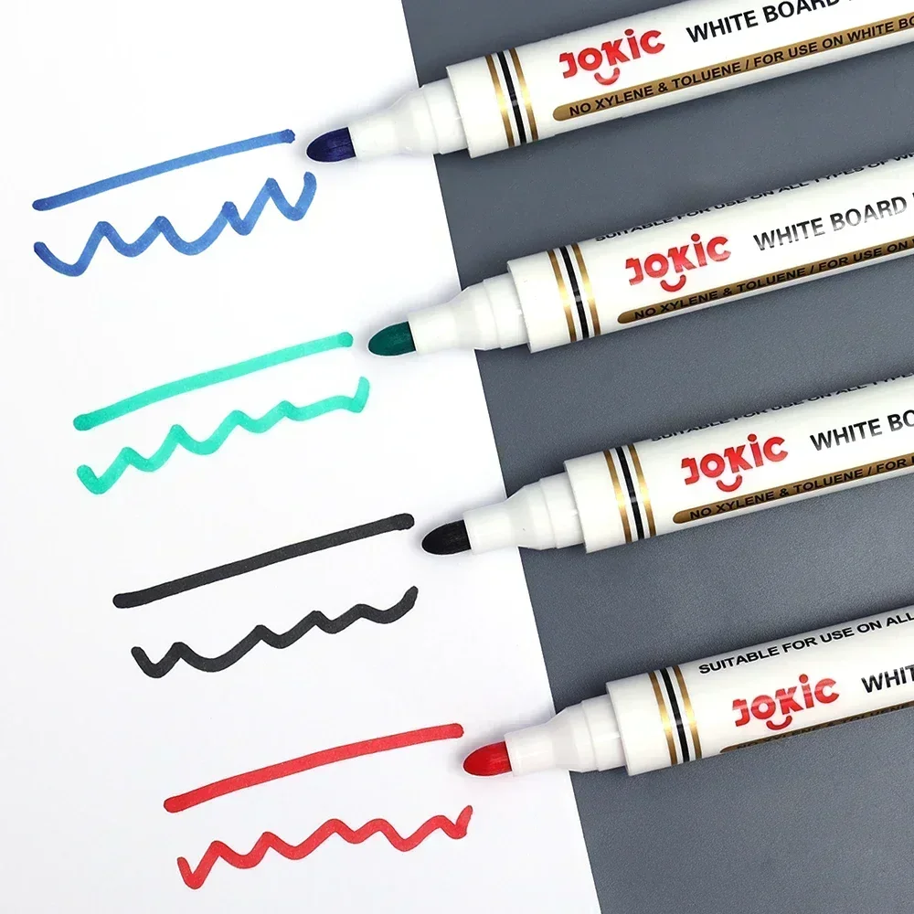 4 Colors Erasable Whiteboard Marker Pen Set Office School Supplies Dry Erase Markers Blue/Black/Red/Green White Board Pens