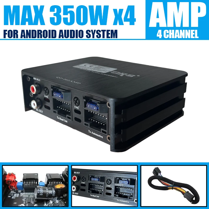 فئة AB 4*60 واط مكبر كهربائي للسيارة تركيب غير مدمر DSP مكبر صوت للسيارة لنظام أندرويد شاشة كبيرة مخصصة أمبير