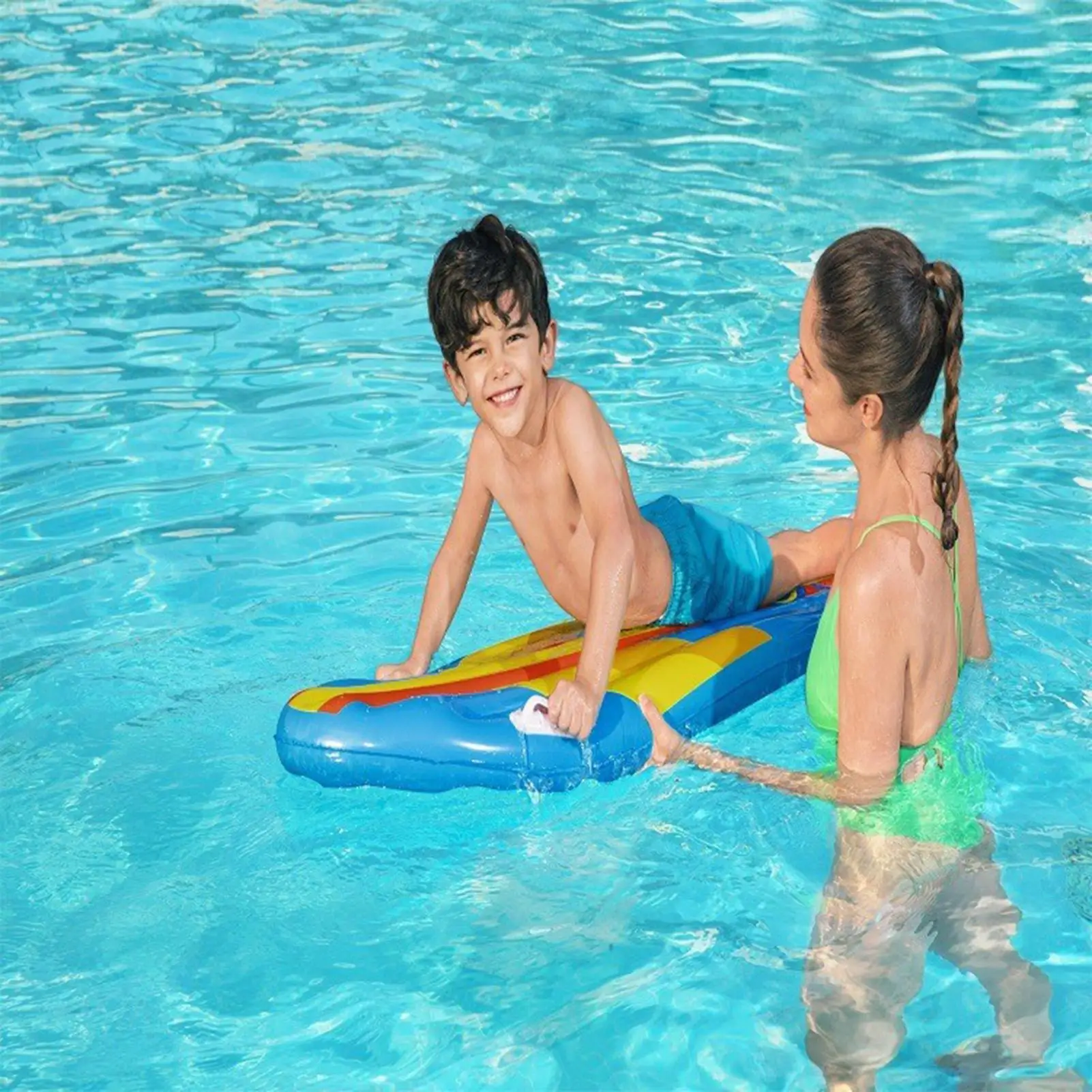 Inflatable Surf Board Colorful Stable Surf Board Floaties Inflatable Multifunctional Beach Pool Toy Reusable Attractive Surf