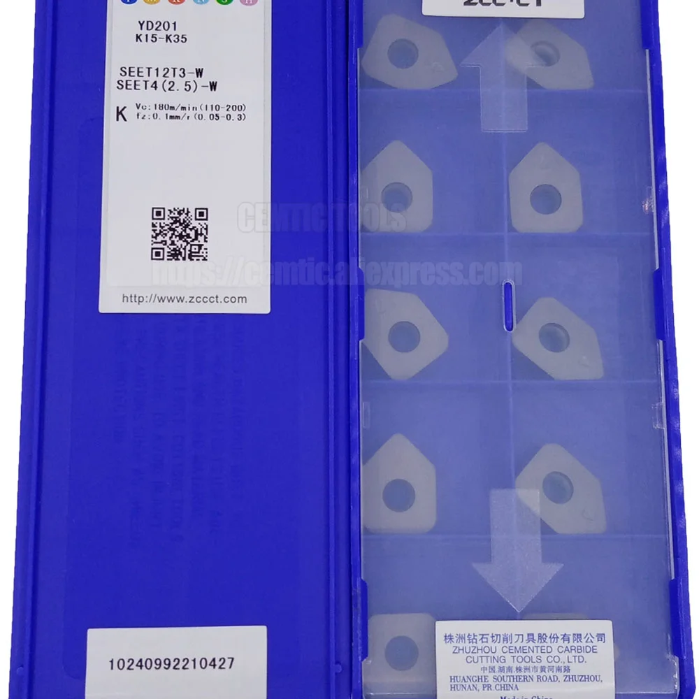 

ZCC TungsTen Milling Cutter Insert YD201 SEET12T3-W SEET 12T3