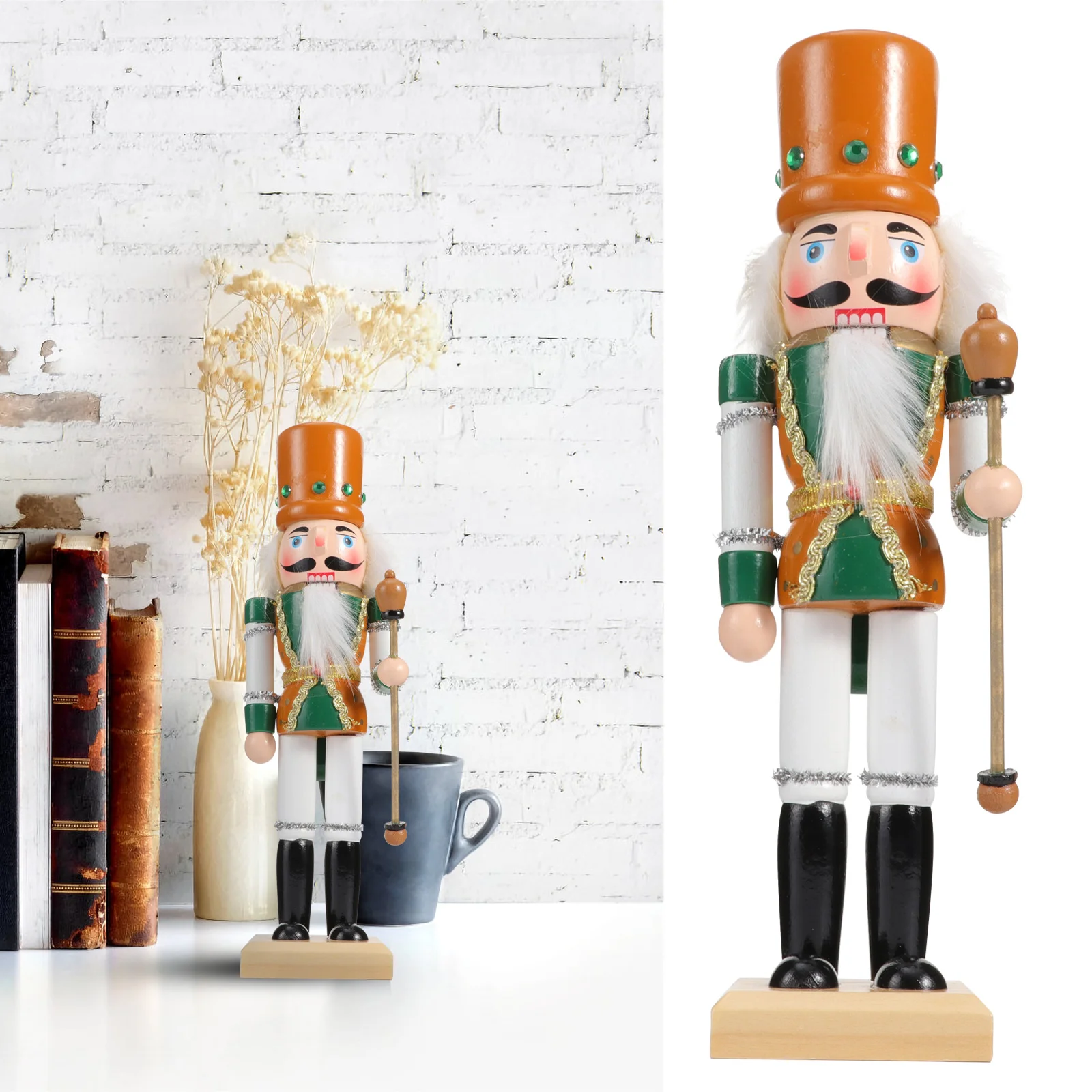 

Nutcracker Puppets Desktop Ornament Xmas Walnut Soldier Decor Wood Christmas Crafts Gifts
