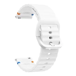 Versatile 22mm Sports Silicone Strap - Soft and Durable Watch Band Replacement Bracelet - 1pcs 22mm (White)