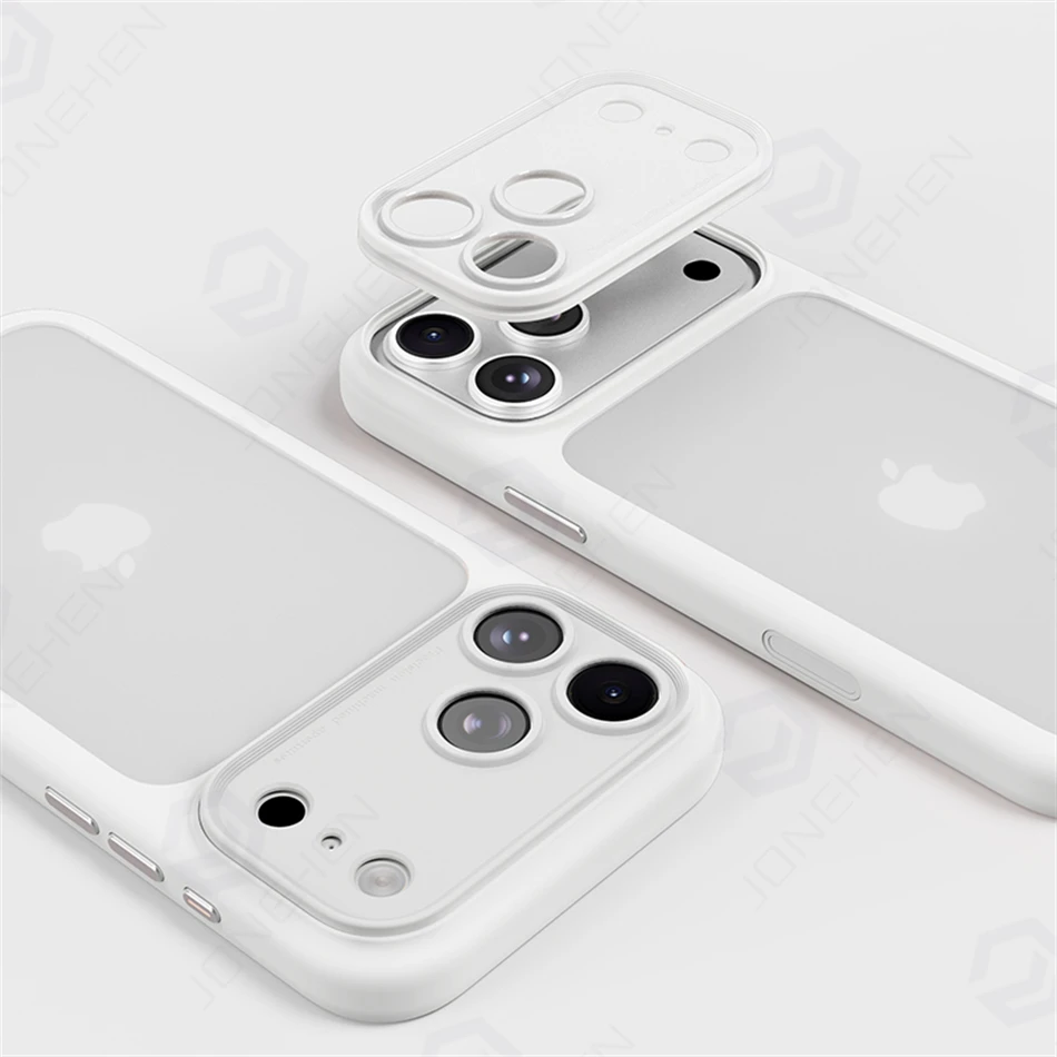 Translucent Hybrid Silicone Bumper Shockproof Hard Cover with Active Touch Camera Button