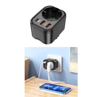 Power-Cube Charging Station USB Wall Socket Charger Type-C PD20 QC3.0 3-Port Charger Brick Cellphone Laptop Fast-Charger - Image 2