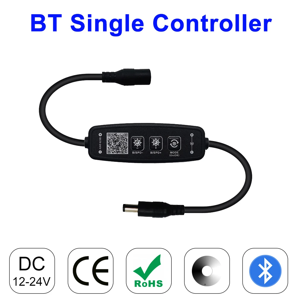 Mini Led Controller Wireless Button Bluetooth Dimmable Controller for 3014 COB 2835 5050 5730 Single Color Strip Light DC5-24V dobe tp4 008 wireless bluetooth game keyboard for playstation ps 4 controller ce rohs