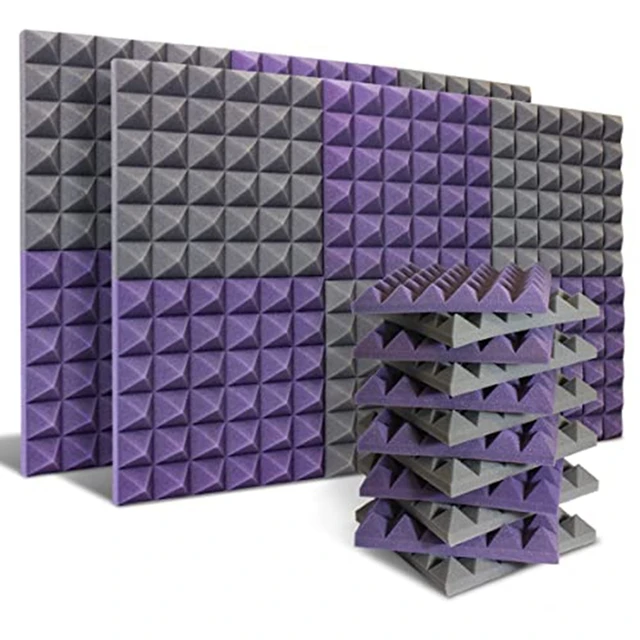 Acoustic Panel Wall Pack - 8 Piece Sound Absorbing Panels - Zipper Two Tone