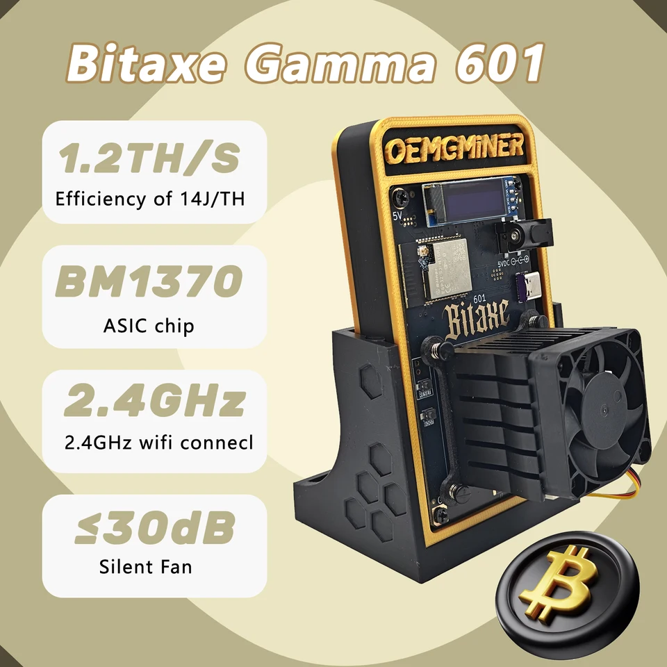 비트코인 채굴기 Bitaxe Gamma 601 솔로 채굴기 BM1370 칩, 와이파이 18W BTC 복권, Asic 사일런트 가정용  채굴기, 1.2TH/s - AliExpress