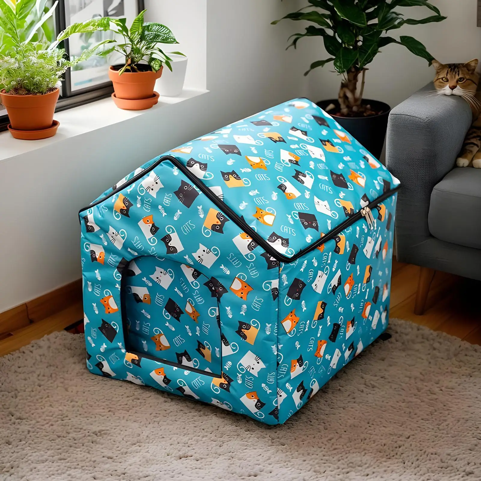 Cooling Cat House Cool Down Tent For Puppy Portable Cooling Puppy House For Bedroom Living Room Patio Backyard Kitten Cold Tents