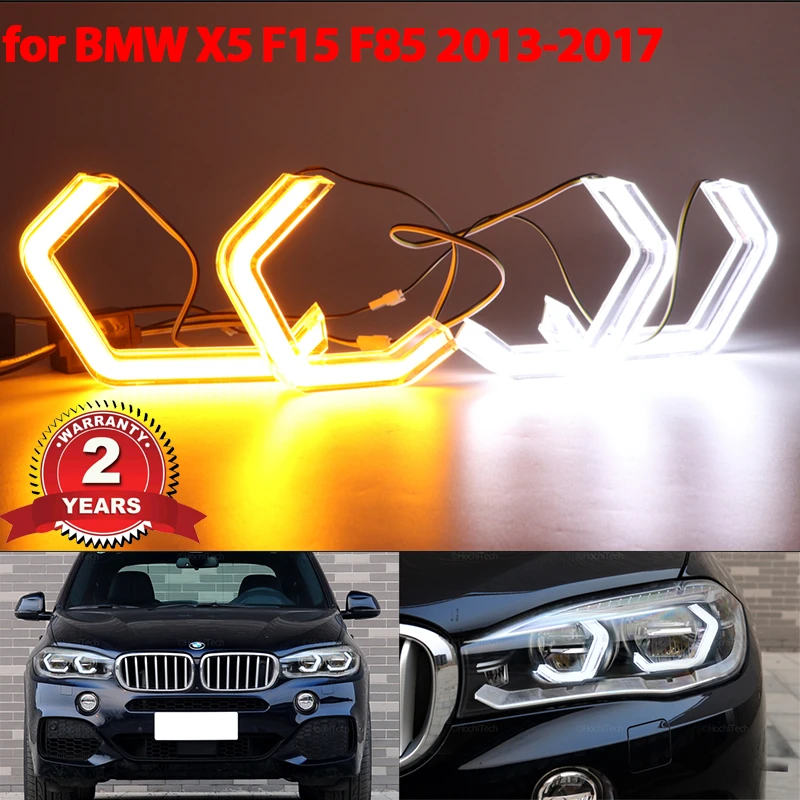 

M4 style LED Angel Eyes Kit Halo Ring Headlight Lamps For BMW X5 F15 X5M F85 2013-2017 Ultra Bright Refit Day Light turn signal