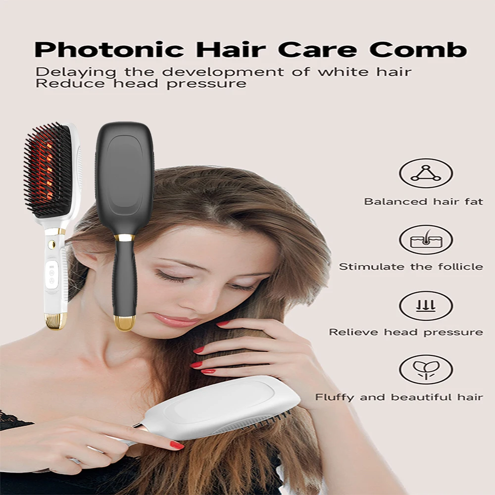 Electric Spray Massage Comb Red Light varvibration Anti Hair Loss Growth Hair Massage Scalp Brush Liquid Oil Applicator Car