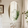 Frameless Oval Wall Mirror High Definition Elliptical Vanity Mirror with Beveled Silver Edge for Bathroom Bedroom Livingroom 4