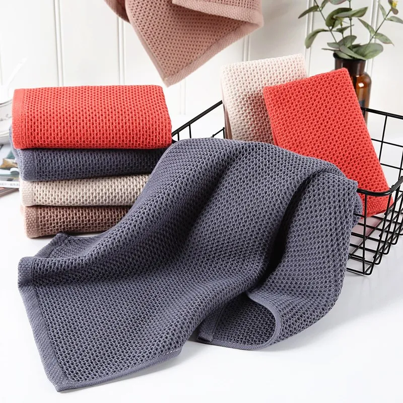 Cotton Towel Hand Towel 34x34/73x34cm Cotton Hand Towel Plaid Face Towel Bathroom Kitchen Household Absorbent