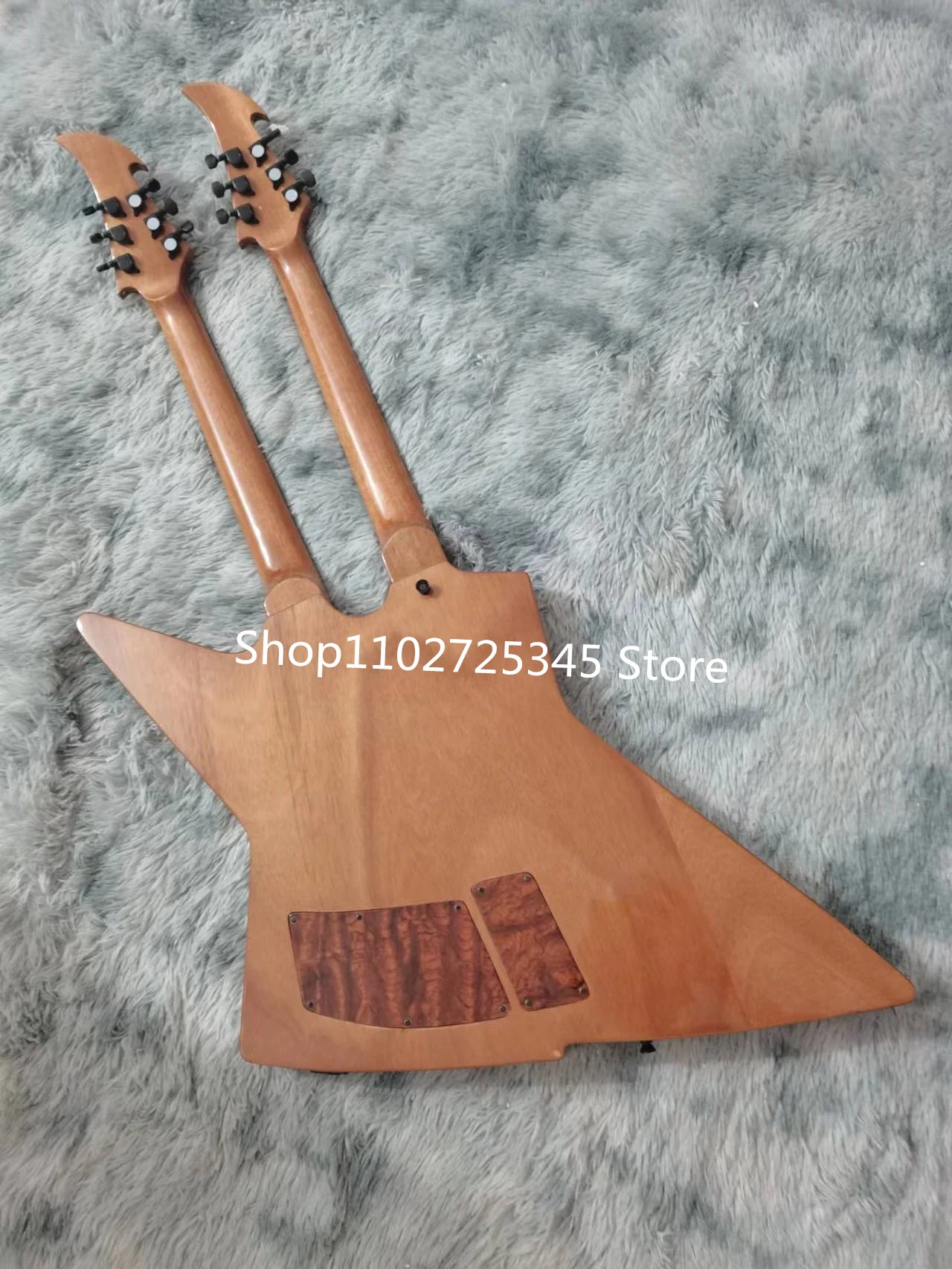 teisco MJ-2L ローズウッド削り出しブリッジ Double Neck Electric Guitar, Rose Wood Fingerboard, Black