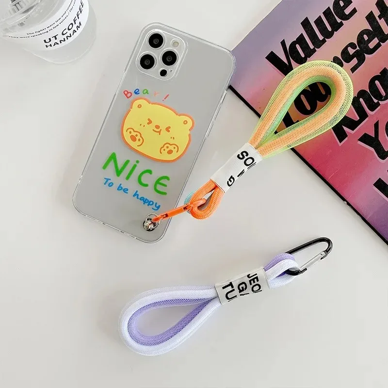 Fashion Creative Iridescent Braid Rope Keychain Two-tone Key Ring for Backpack Pendant Accessories Portable Hanging Cord Jewelry