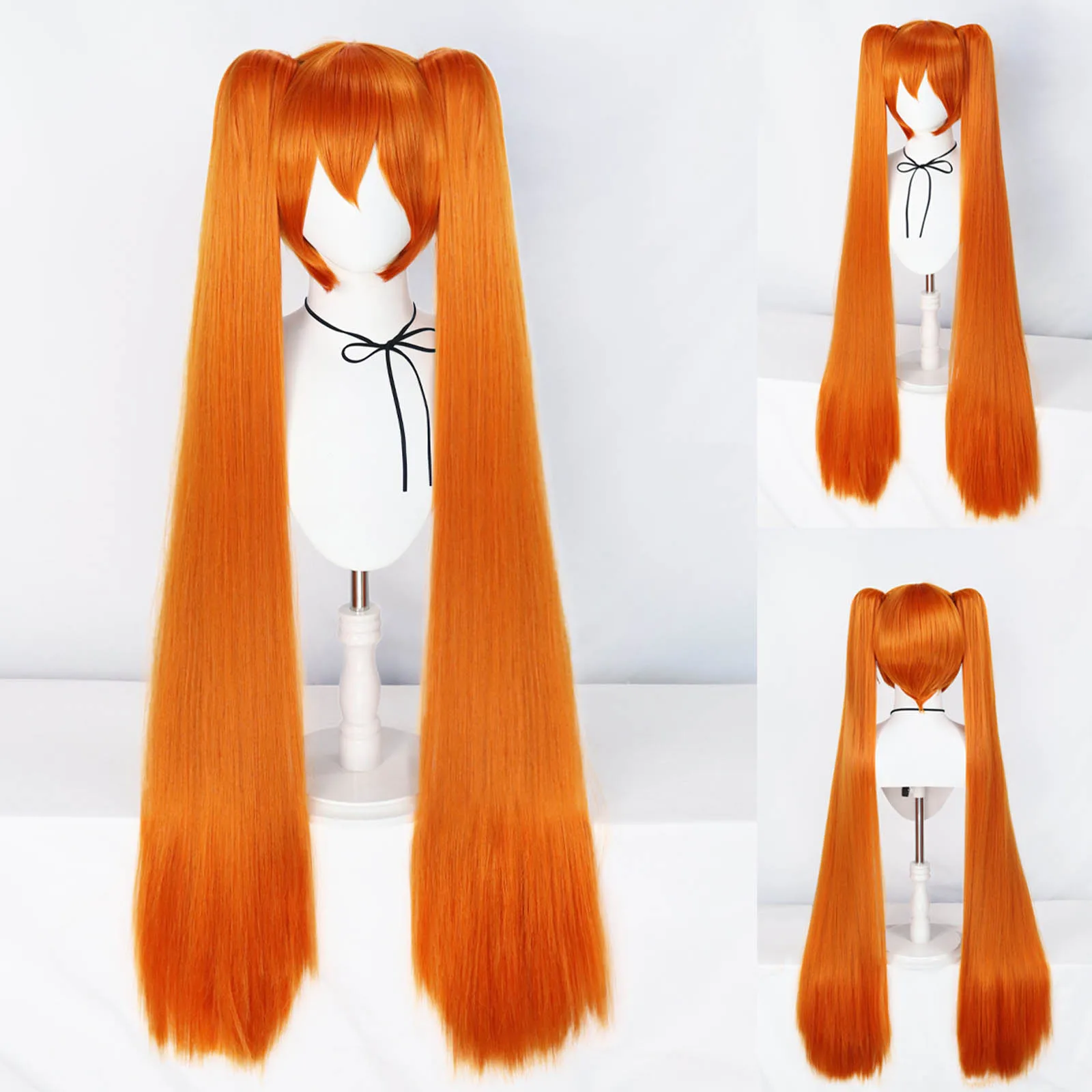 Osana Najimi Long Orange Pink Cosplay Wig 2 Ponytail Clips Yandere  Simulator Heat Resistant Hair Cosplay Wigs + Wig Cap - AliExpress