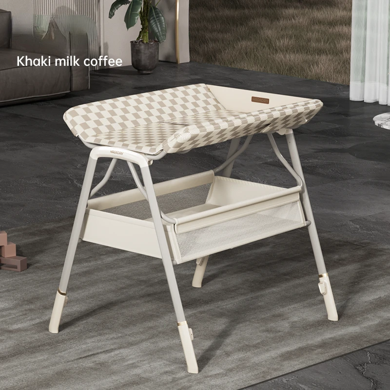 Baby Diaper Table,multi-functional PU Leather Baby Care Tables,newborn Bath Crib Changing Table with Silent Universal Wheel
